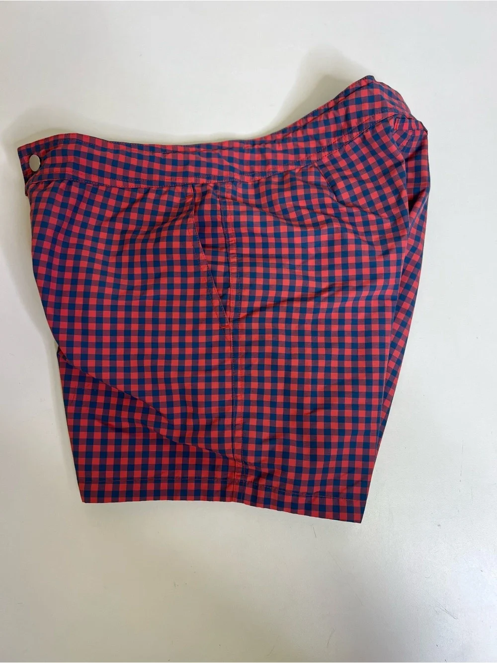 Bonobos Swim Trunks Mens 32 Pink Navy Blue Gingham Check 5